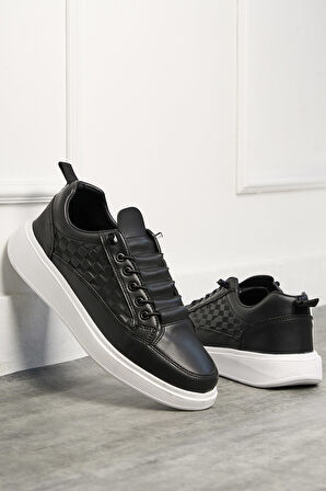 Günlük Erkek Spor Ayakkabı Bağcıklı Dikiş Detaylı Hafif Kalın Yüksek Taban Sneaker 418