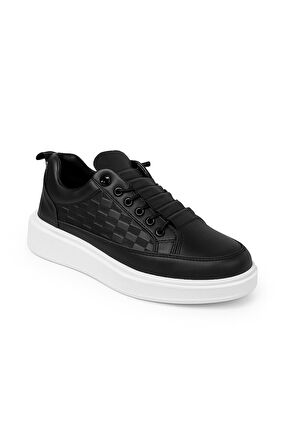 Günlük Erkek Spor Ayakkabı Bağcıklı Dikiş Detaylı Hafif Kalın Yüksek Taban Sneaker 418