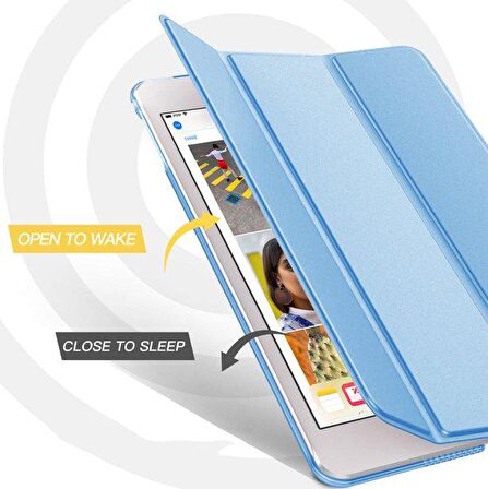 Apple iPad Mini 1.2.3. Nesil Uyumlu Fuchsia Smart Cover Standlı Katlanabilir Akıllı 1-1 Tablet Kılıfı