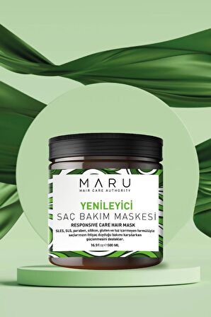 Maru Yıpranmış Saçlar Için Onarıcı - Tuzsuz & Vegan Süt Özlü Yoğun Bakım Maskesi 500 ml