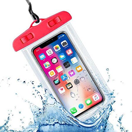 Fuchsia Standanrt Ebatlarda Universal Su Geçirmeyen Telefon Kılıfı 6.1 inçe Kadar Destekler
