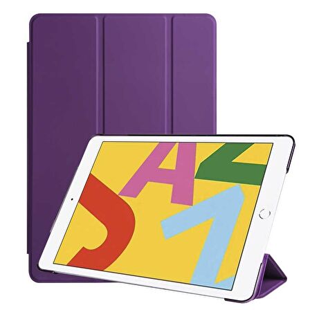 Apple iPad 10.2" inç 9.Nesil 2021 Fuchsia Smart Cover Standlı 1-1 Kılıf Flip Smart Akıllı Tablet Kılıfı