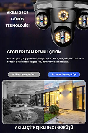 4 Kameraları 4G - eSim Solar Panelli, Her ay 15GB Turkcell 1 Yıl Hediyeli, 7/24 Kayıt Aov, Hareket A