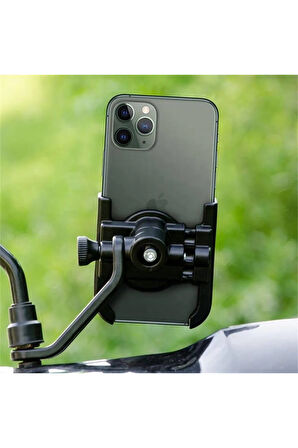 BİKE SKY Dikiz Ayna Bağlantılı Alüminyum  Motosiklet Telefon Tutacağı 