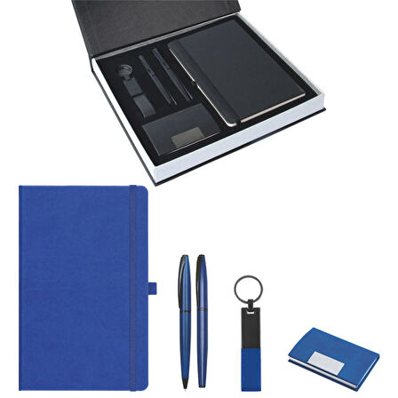 VIP Hediyelik Set - Defter, Kalem, Anahtarlık ve Kartvizitlik - (4’lı Kurumsal Hediye Set) - 4185LCV