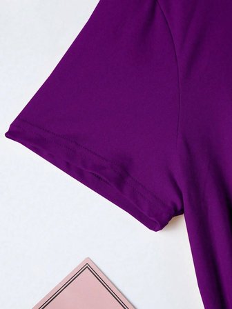 %100 Pamuk Oversize Kalıp Bisiklet Yaka T-shirt / Tişört