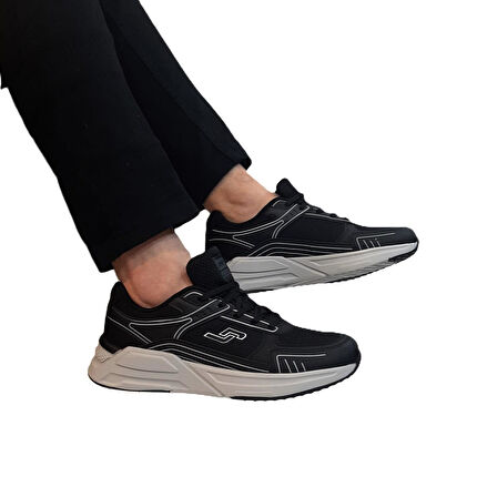 Jump 32438 Siyah-Beyaz Memory Ortapedik Hafif Spor Ayakkabı