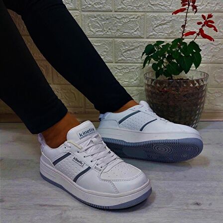Kinetix Enner Pu Beyaz Comfort Fuspetli Atom Sneaker Spor Ayakkabı
