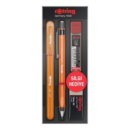 Rotring Visuclick + Jel Okul Seti 0.7 Mm Turuncu - 4 Adet