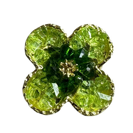 Uretti - İREM 3914 9553 Şık Tasarımlı Yeşil Zirkon Çiçek Küpe