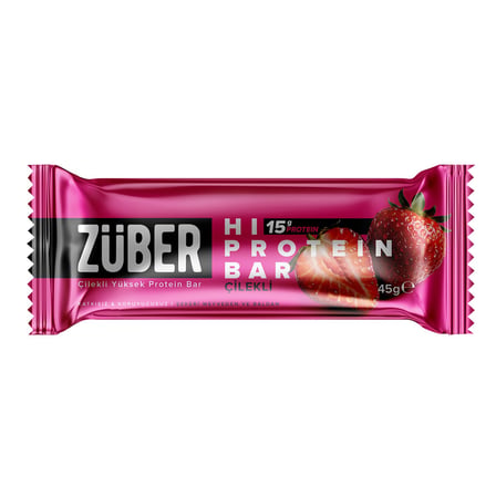 Züber Çilekli Hi Protein Bar 45 G - 6 Adet