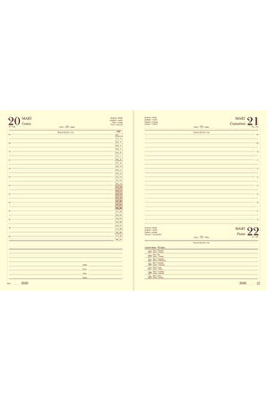 2026 Sert Kapak Günlük Ajanda 20x28 419-SEK-Romence-Türkçe-İngilizce-Rusça