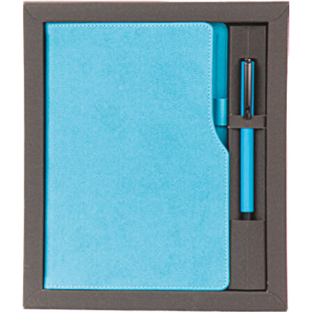 VIP Hediyelik Set - Defter ve Kalem - (2’li Kurumsal Hediye Seti) - 4190 Turkuaz