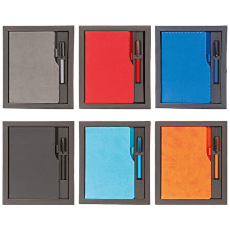 VIP Hediyelik Set - Defter ve Kalem - (2’li Kurumsal Hediye Seti) - 4190 Turuncu