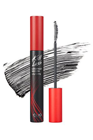 Kalıcı, Uzun, Kıvrık Kirpik Etkisi Veren Maskara Clio Kill Lash Superproof Mascara (01 Long Curling)