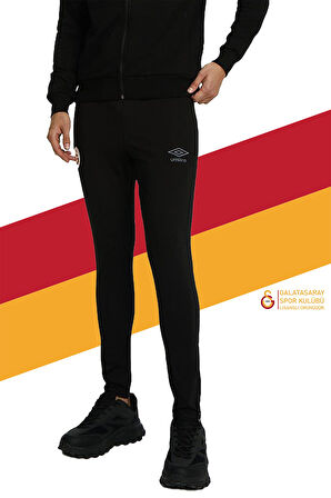 Galatasaray Orijinal Lisanslı Umbro Dar Paça Siyah Eşofman Altı