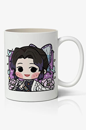 İblis Keser Chibi Anime Temalı Beyaz Porselen Kupa Bardak
