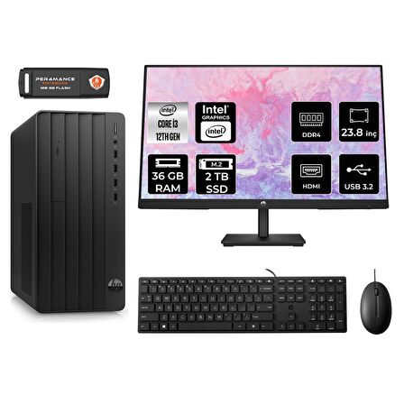 HP P TOWER 290 G9 i3 12100 36GB RAM 2TB SSD FDOS 6D3A1EA MASAÜSTÜ PC & 23.8'' MONİTÖR