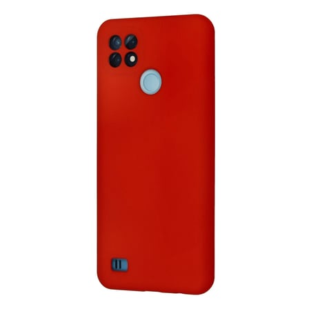 Realme C21 Kılıf Nano içi Kadife Silikon - Kırmızı