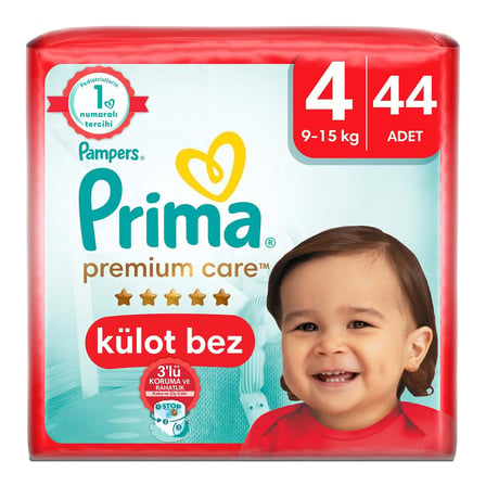 Prima Külot Bebek Bezi Premium Care 4 Numara 44'lü 9-15 kg - 5 Adet
