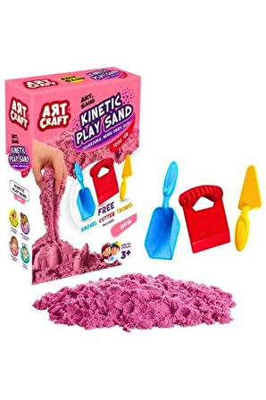 Aksesuarlı Pembe Kinetik Oyun Kumu 1000 gr