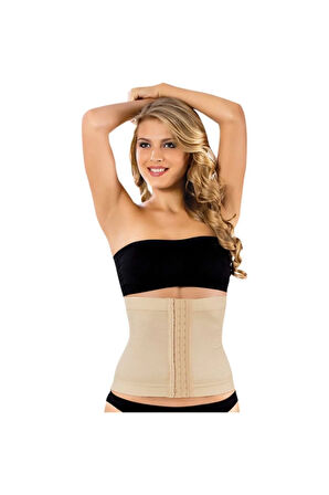 Unisex 1 Beden Küçülten Ten Agraflı Bel Korse Sıkılaştırıcı Dikişsiz
