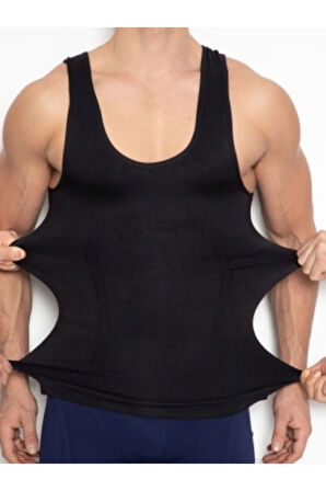 Secret Moda Siyah Erkek Göbek Bel Karın Korsesi Atlet Korse