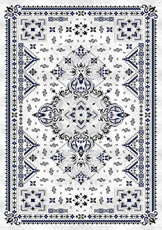 Pamuk Dokuma Taban Kaymaz Yıkanabilir Klasik Desenli  Salon Halısı Mutfak Halısı Koridor Halısı