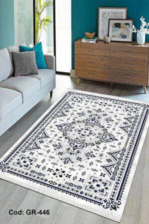 Pamuk Dokuma Taban Kaymaz Yıkanabilir Klasik Desenli  Salon Halısı Mutfak Halısı Koridor Halısı