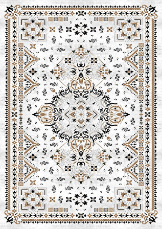 Pamuk Dokuma Taban Kaymaz Yıkanabilir Klasik Desenli  Salon Halısı Mutfak Halısı Koridor Halısı