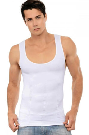 Erkek Beyaz Sıkılaştırıcı Toparlayıcı Atlet Korse