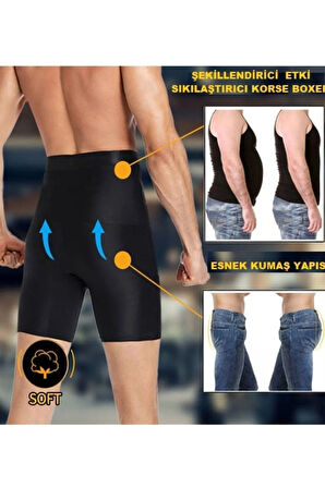 2'li Set Erkek Korse Atlet Ve Boxer Korse | Inceltici Erkek Korse Seti