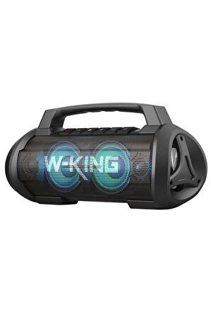 W-KING D10 Bluetooth Hoparlör 120W Partybox 42S Dinleme Işıklı IPX6 Kablosuz Stereo TWS Ses Bombası Siyah