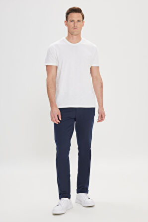 Slim Fit Dar Kesim %100 Pamuk Bisiklet Yaka Tişört