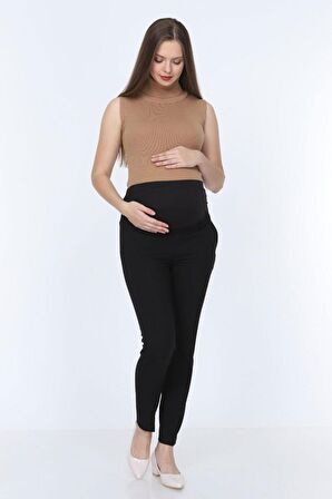 IŞŞIL 3506-BİLEK BOY HAMİLE DAR PAÇA KUMAŞ PANTOLON Siyah-46