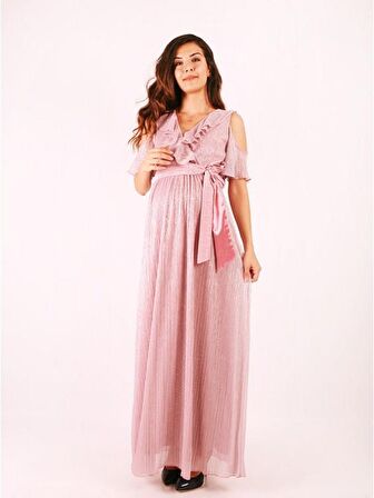 IŞŞIL Sim Plise Baby Shower Özel Elbise PUDRA-38