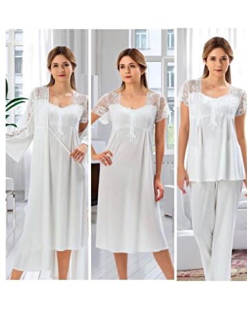  Duchesse 42008 Lohusa 4 Lü Pijama Gecelik Sabahlık Tk