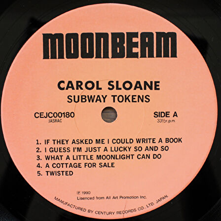 Carol Sloane - Subway Tokens 33'lük LP PLAK