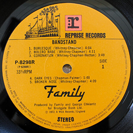 Family - Bandstand 33'lük LP PLAK
