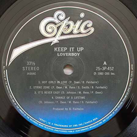 Loverboy - Keep It Up 33'lük LP PLAK