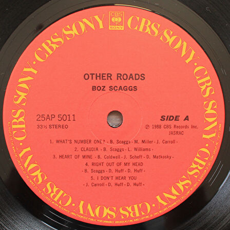 Boz Scaggs - Other Roads 33'lük LP PLAK