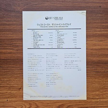 Frederic Dard & His Orchestra – West Coast - Sunshine Highway 33'lük LP PLAK