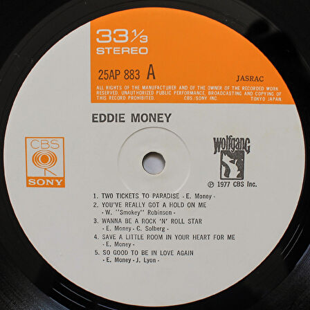 Eddie Money - Eddie Money 33'lük LP PLAK