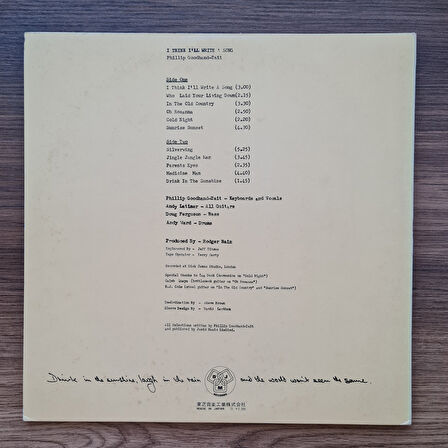 Phillip Goodhand-Tait – I Think I'll Write A Song 33'lük LP PLAK