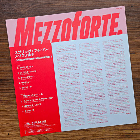 Mezzoforte – Observations 33'lük LP PLAK