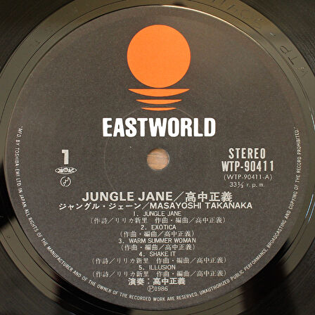 Masayoshi Takanaka - Jungle Jane 33'lük LP PLAK