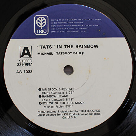 Michael Paulo – Tats In The Rainbow 33'lük LP PLAK