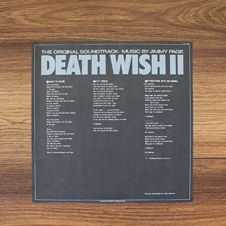 Jimmy Page - Death Wish II (The Original Soundtrack) 33'lük LP PLAK