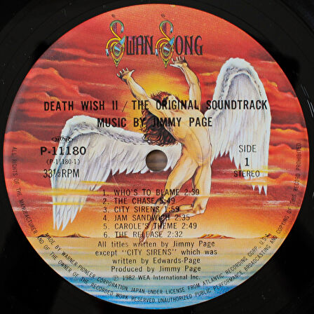 Jimmy Page - Death Wish II (The Original Soundtrack) 33'lük LP PLAK