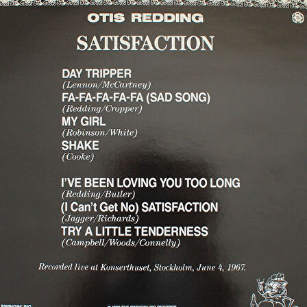 Otis Redding - Satisfaction 33'lük LP PLAK